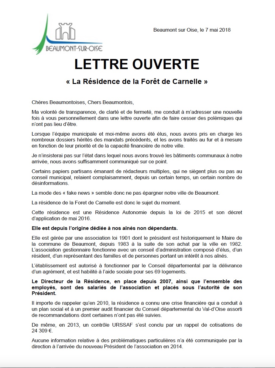 Lettre ouverte