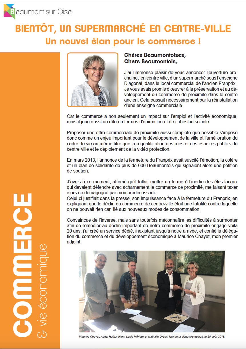 Lettre supermarché ouverture
